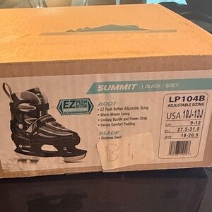 Summit Kids' Adjustable Black/Grey Ice Skate Boots